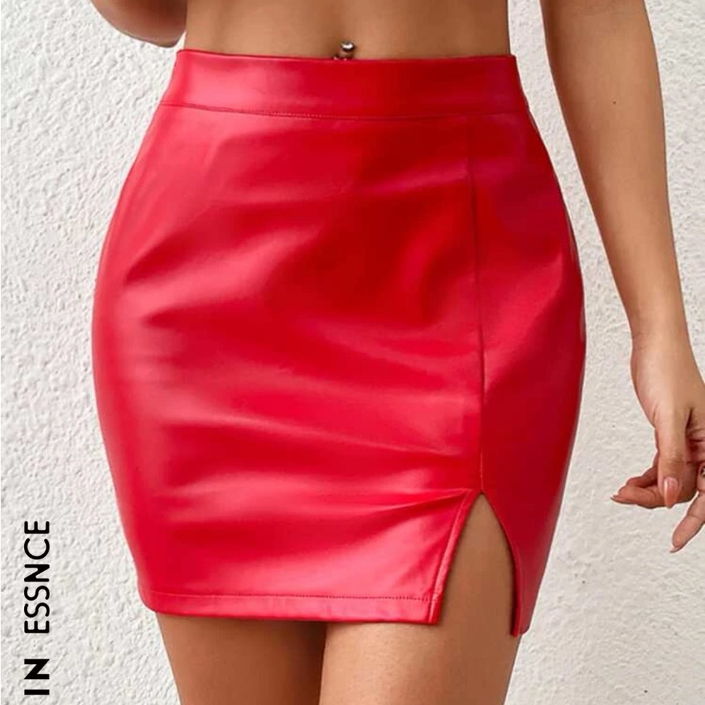 Sold Out PU Leather Bodycon Skirt